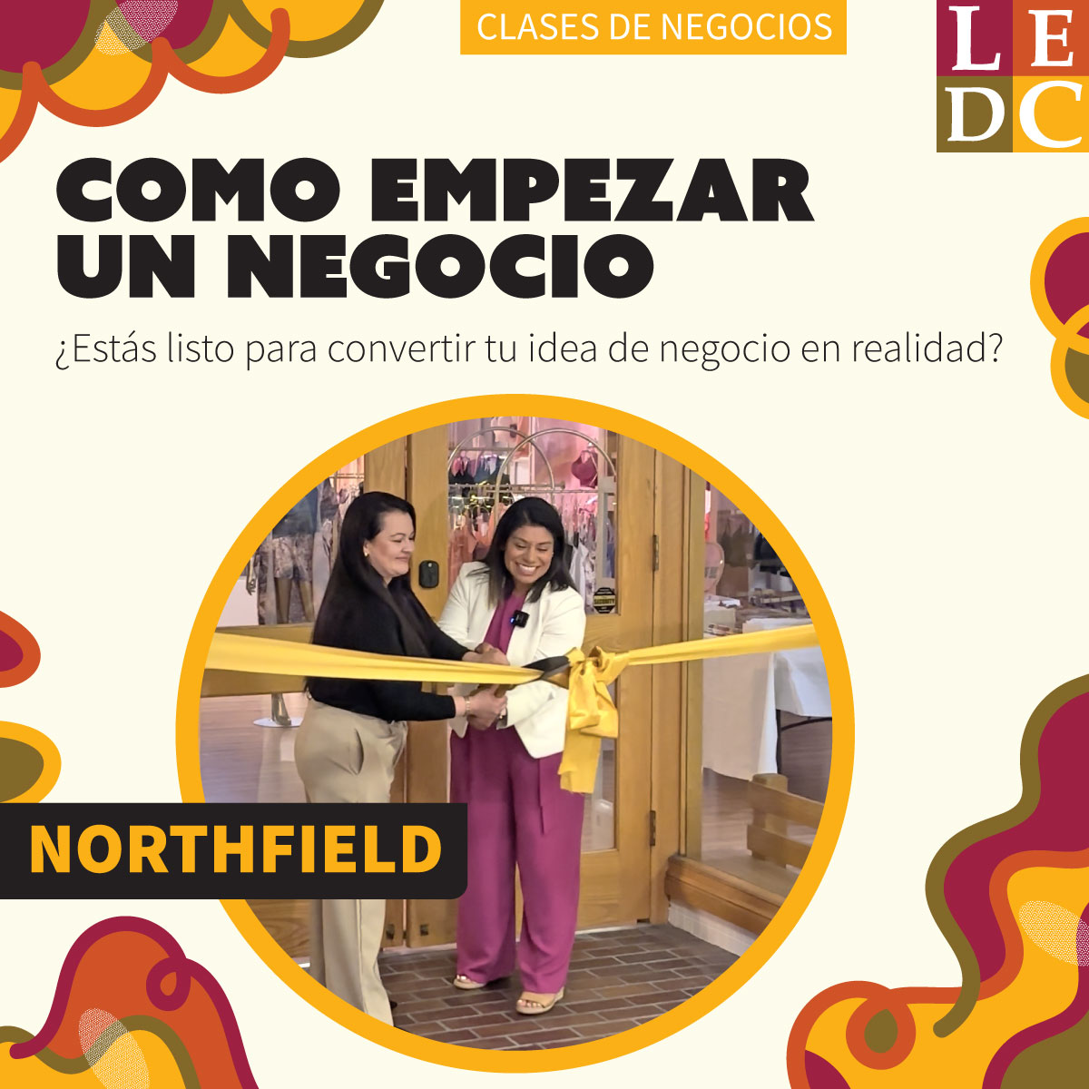 Flyer Taller: Como empezar un negocio (Northfield)