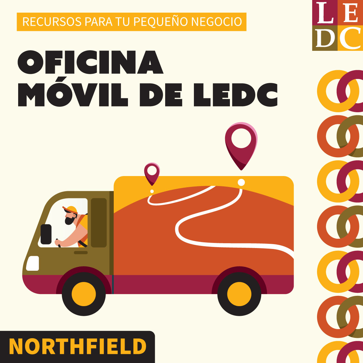 Flyer Northfield – Oficina Móvil de LEDC